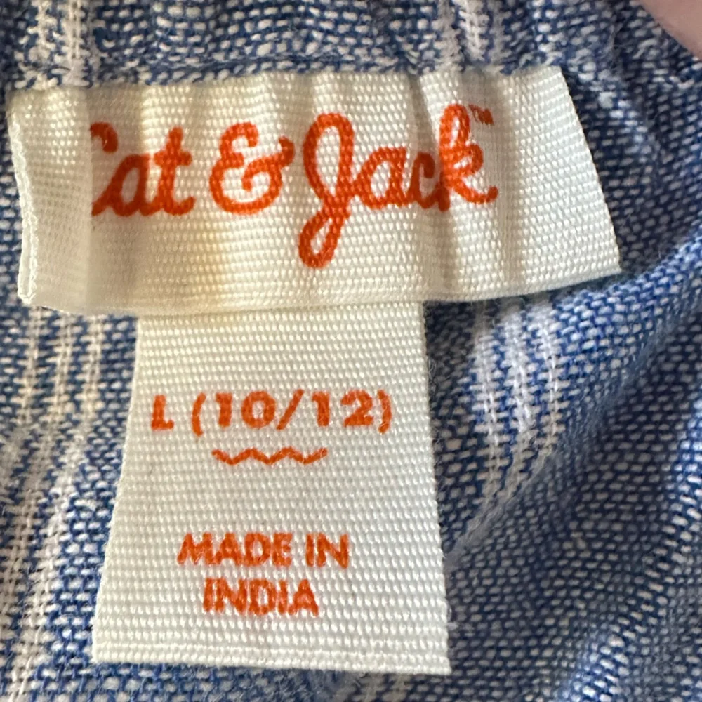 Target Cat‎ & Jack Blue Chambray cotton Striped Kids Midi Dress size L 10/12